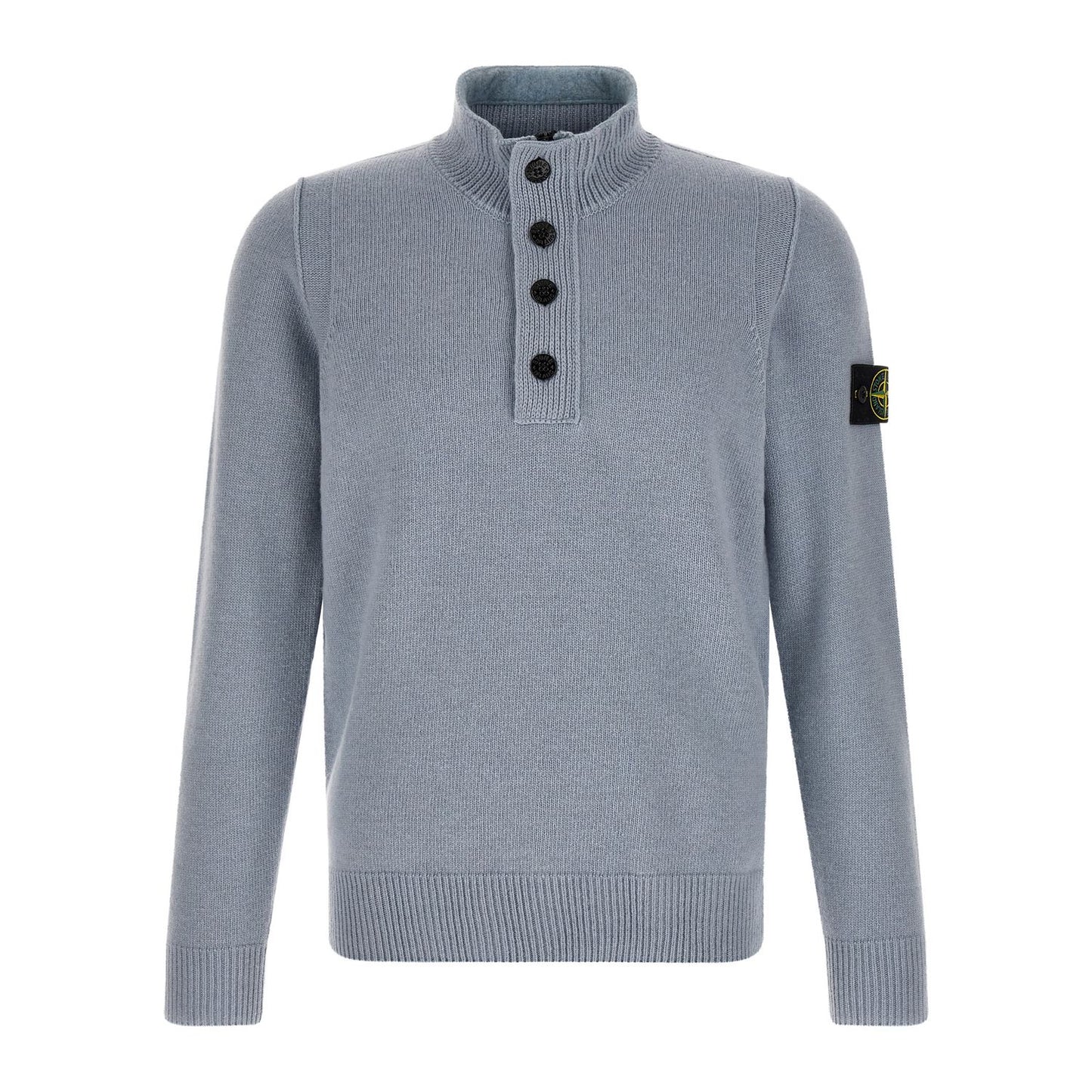 Stone Island Blue Virgin Wool Cardigan