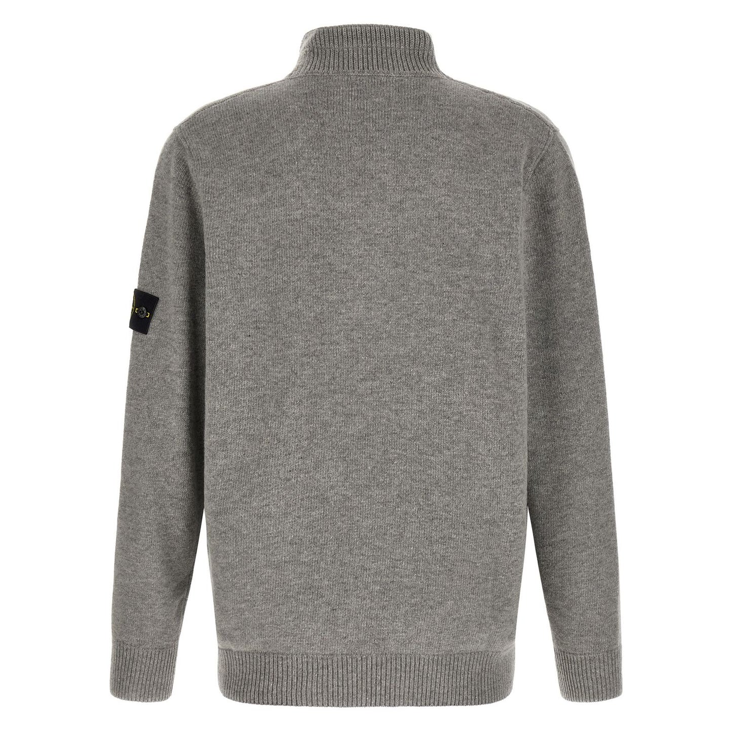 Stone Island Gray Virgin Wool Cardigan