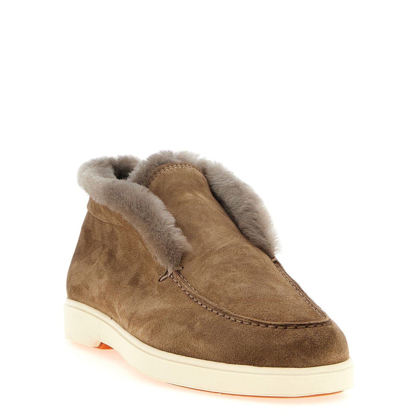 Santoni Brown Calfskin Ankle Boots
