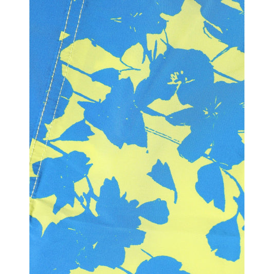 Dsquared² Blue Yellow Floral Boxer Shorts Beachwear Swimwear