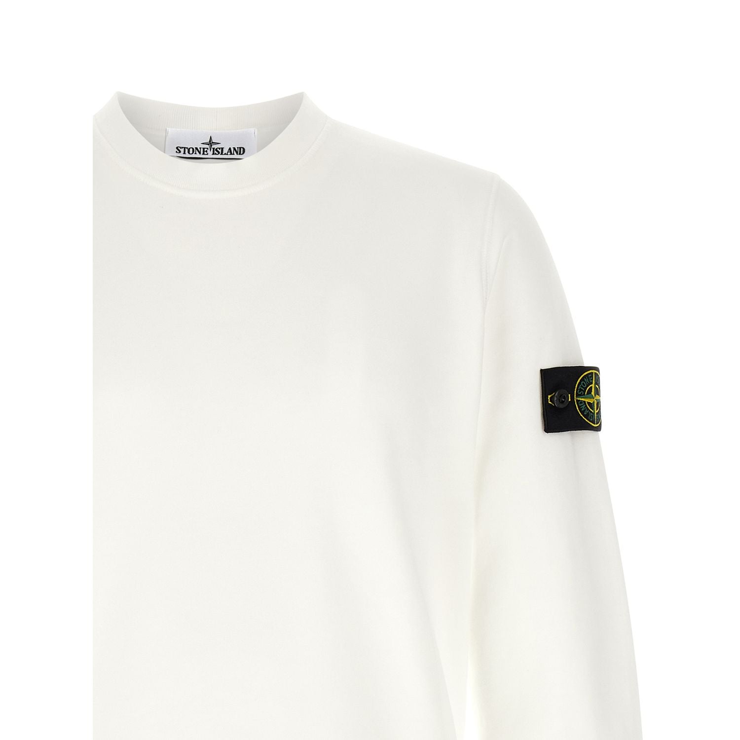 Stone Island White Cotton Sweatshirt