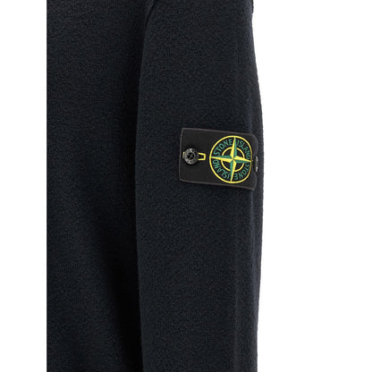 Stone Island Blue Virgin Wool Cardigan