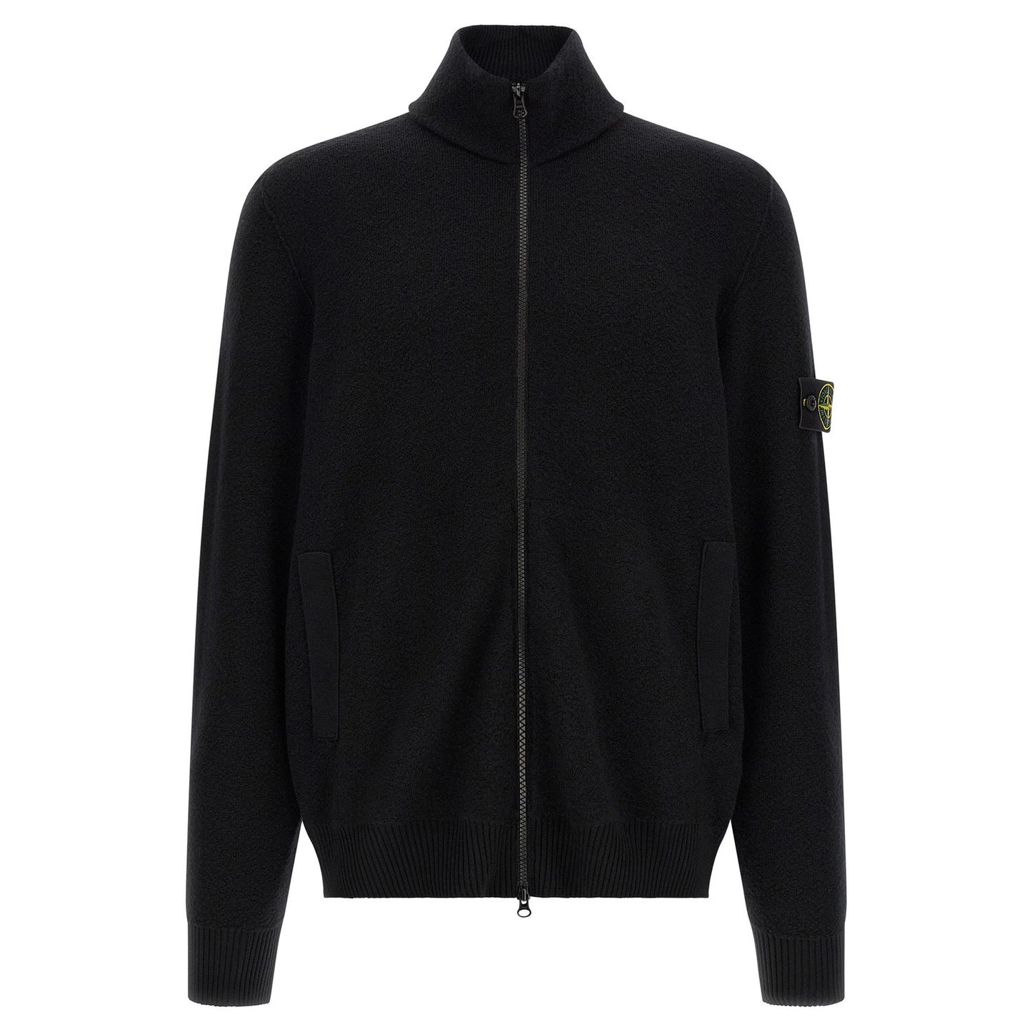 Stone Island Black Virgin Wool Cardigan