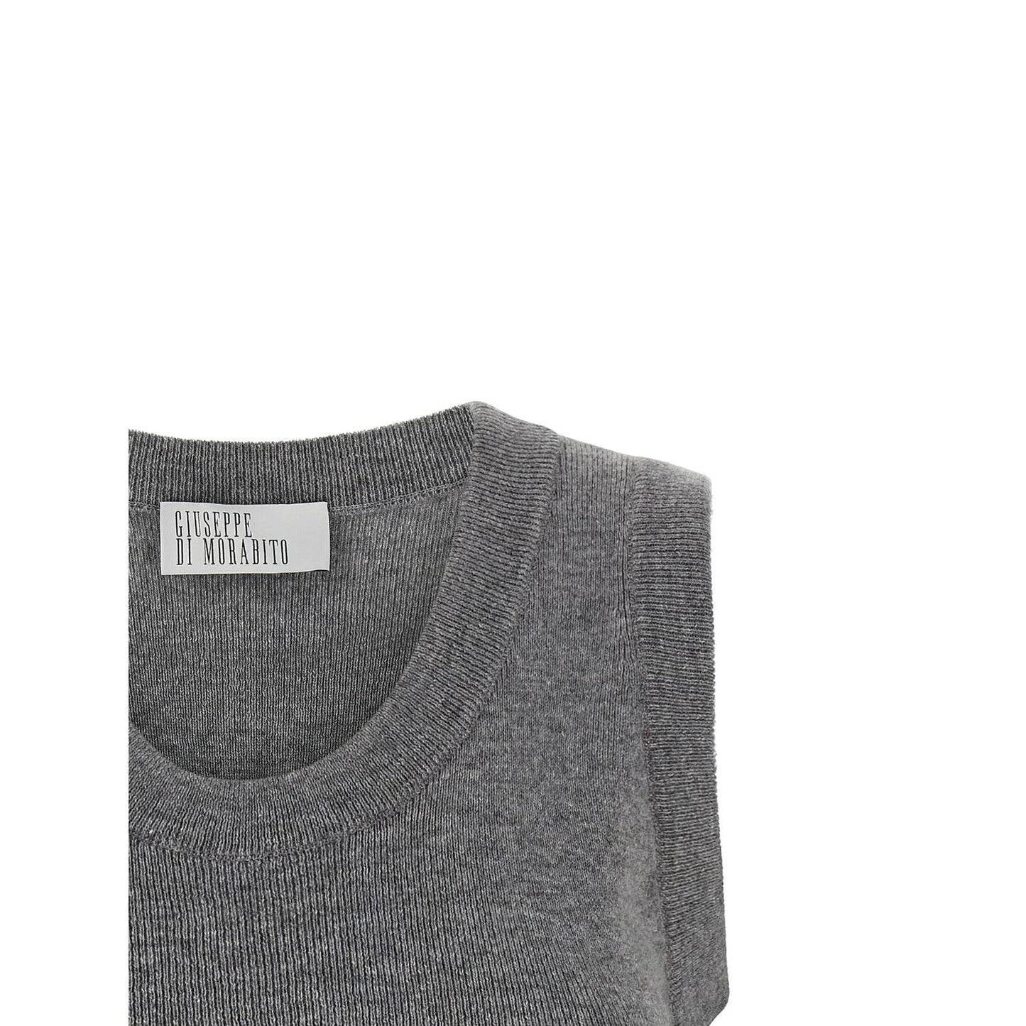 Giuseppe Di Morabito Gray Virgin Wool Sleeveles Sweater