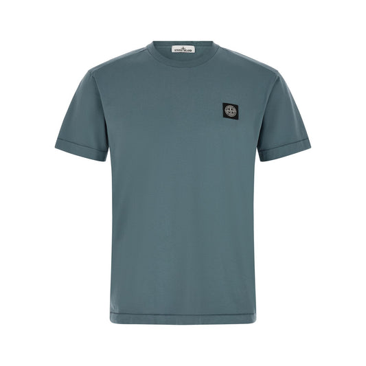 Stone Island Blue Cotton T-Shirt