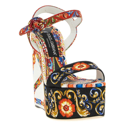 Dolce & Gabbana Multicolor Viscose Wedge Sandals