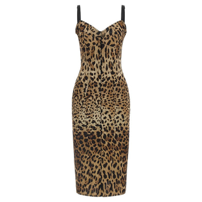 Dolce & Gabbana Brown Polyamide Midi Dress