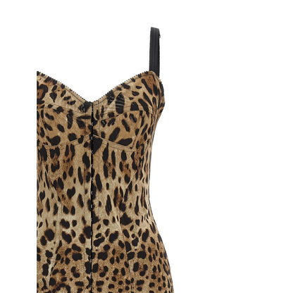 Dolce & Gabbana Brown Polyamide Midi Dress