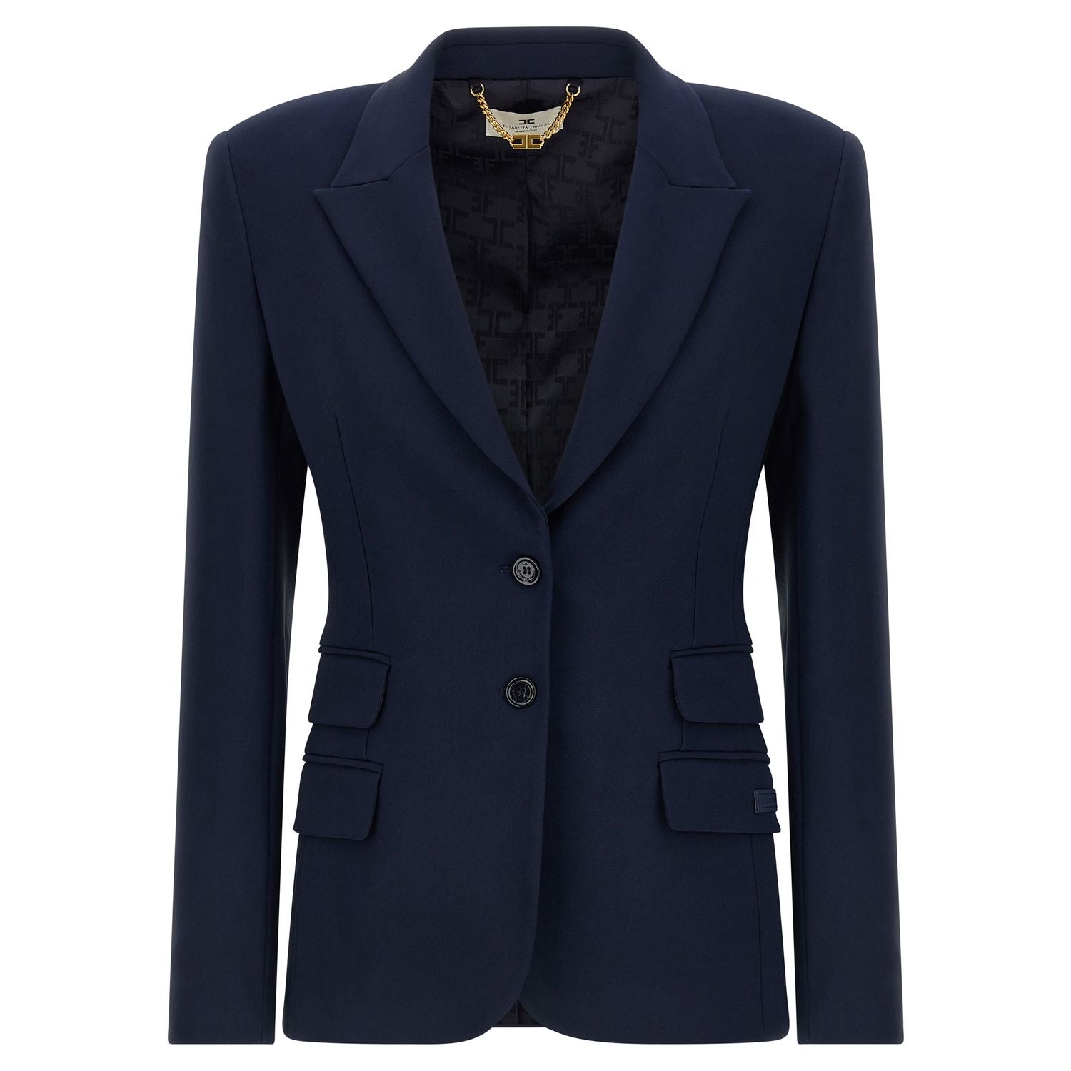 Elisabetta Franchi Blue Polyester Blazer