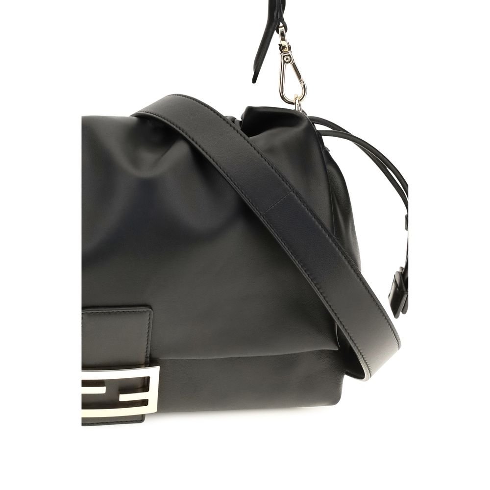 Fendi Black Calf Leather Bos Taurus Shoulder Bag