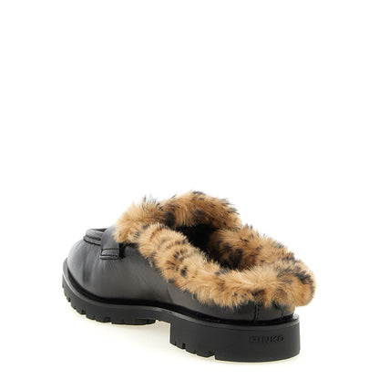 PINKO Black Cowhide Mules