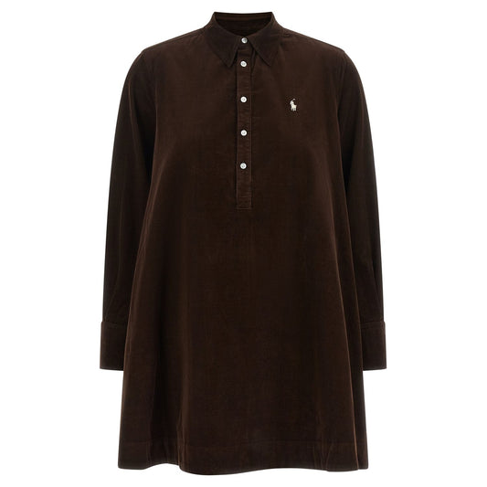 Polo Ralph Lauren Brown Cotton Short Dress