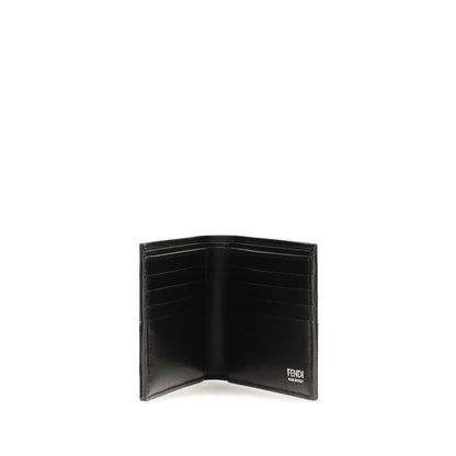 Fendi Black Calf Leather Bos Taurus Wallet