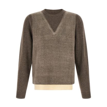 Maison Margiela Brown Virgin Wool Cardigan