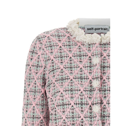 Self-Portrait Multicolor Cotton Cardigan