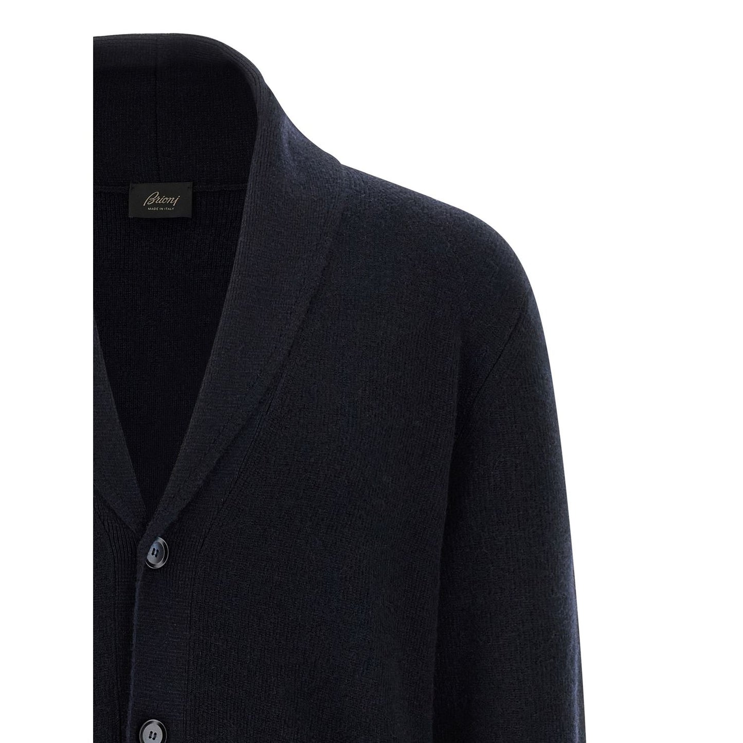 Brioni Blue Cashmere Cardigan