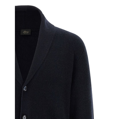 Brioni Blue Cashmere Cardigan