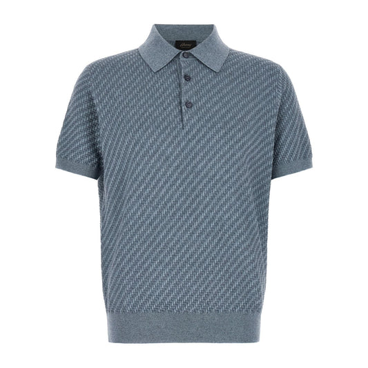 Brioni Blue Cotton Polo Shirt