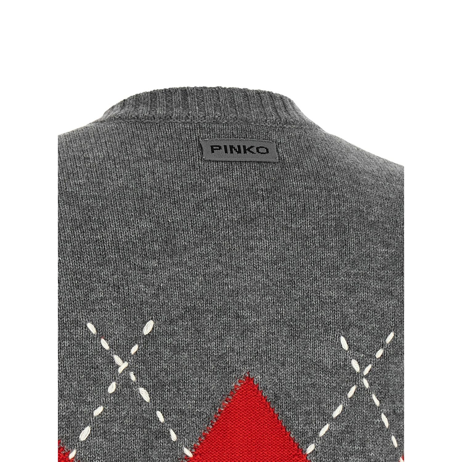 PINKO Gray Wool Cardigan