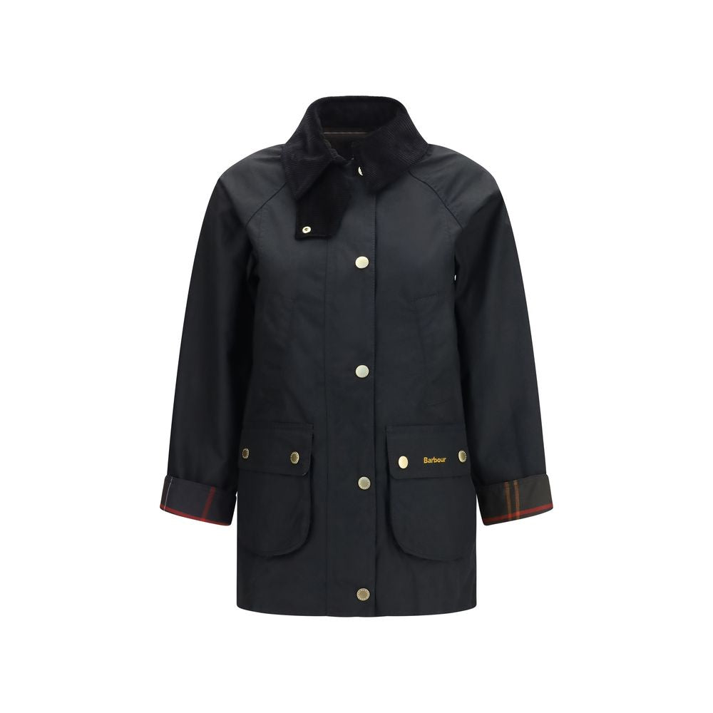 Barbour Black Cotton Full-Length Jacket