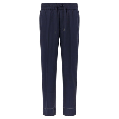 Brioni Blue Wool Casual Pants