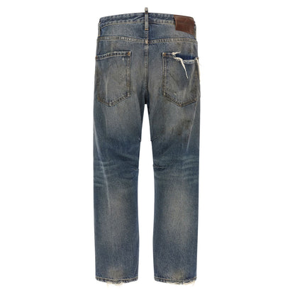 Dsquared² Blue Cotton Relaxed Fit Jeans