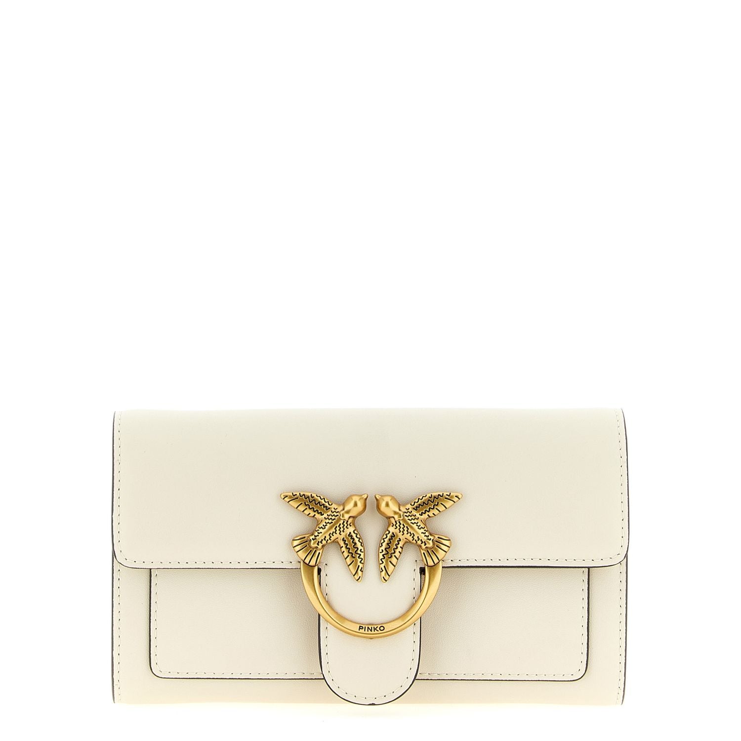 PINKO White Calfskin Cardholder