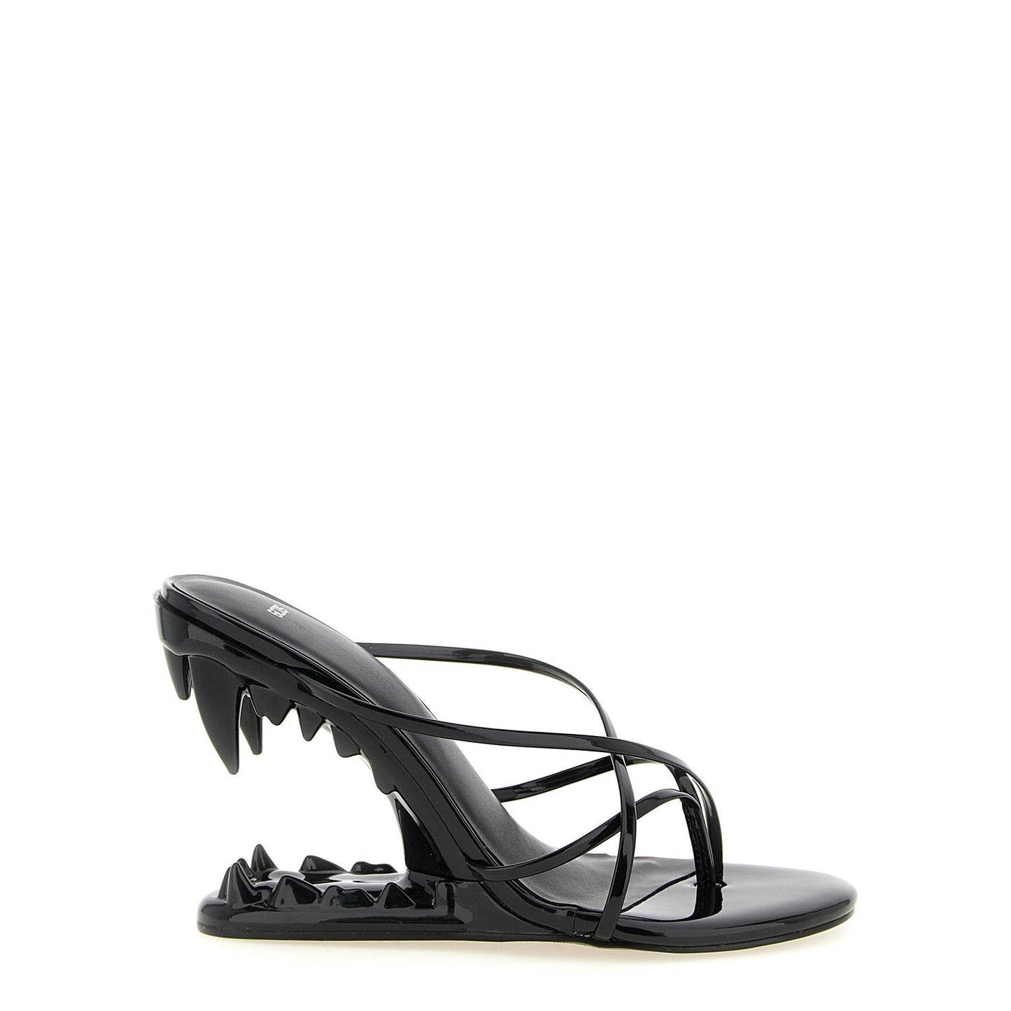 GCDS Black Polyethylene Stiletto Heel Sandals
