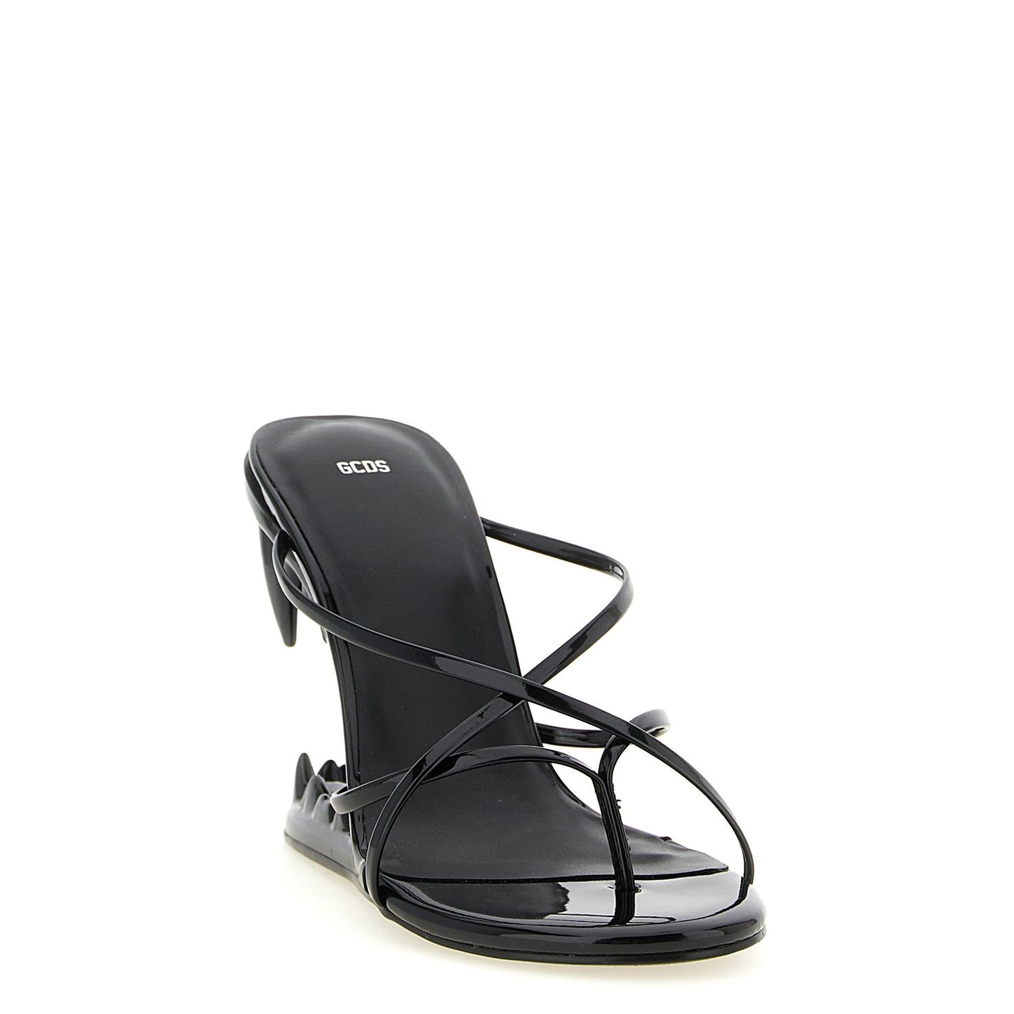 GCDS Black Polyethylene Stiletto Heel Sandals