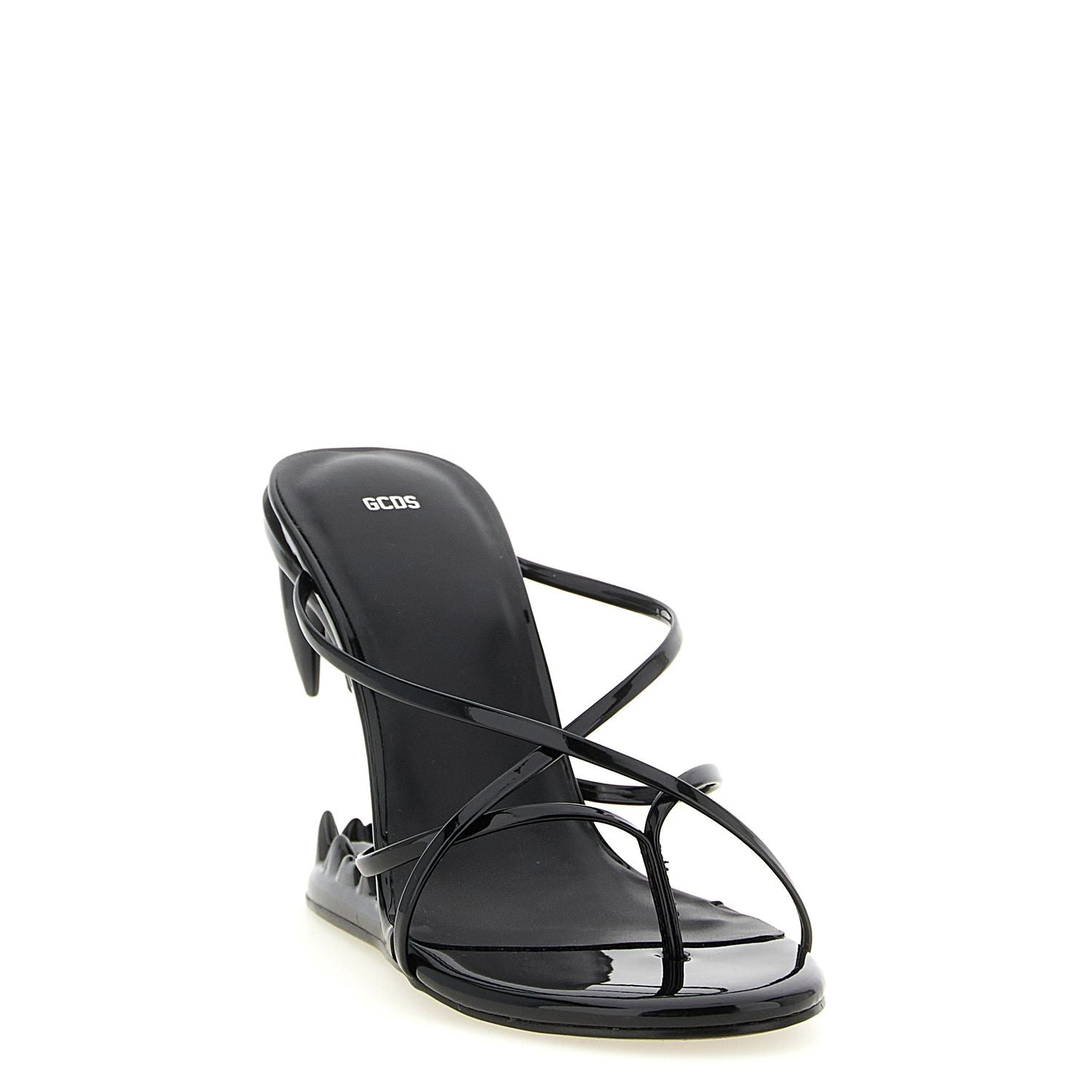 GCDS Black Polyethylene Stiletto Heel Sandals