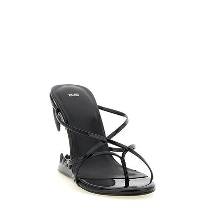 GCDS Black Polyethylene Stiletto Heel Sandals