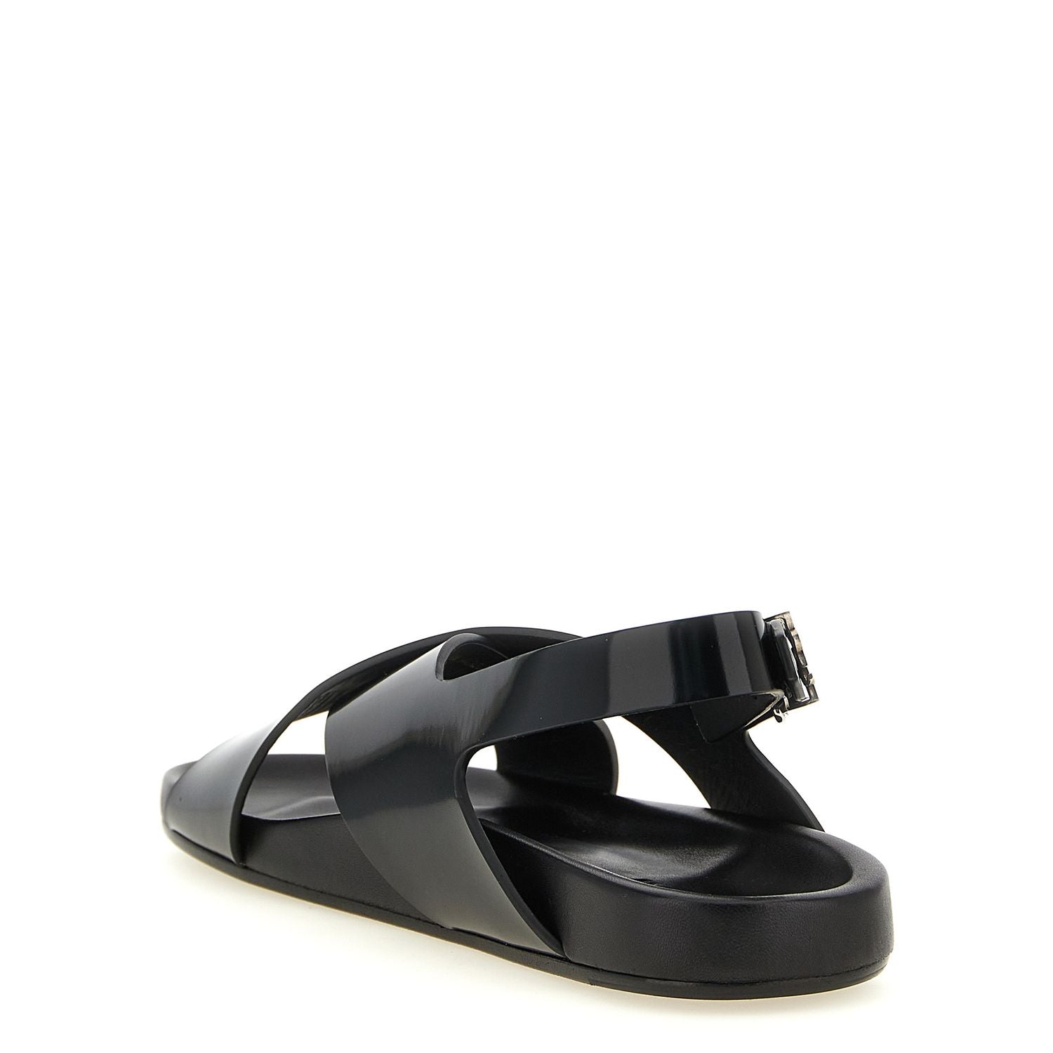 Saint Laurent Black Calfskin Flat Sandals