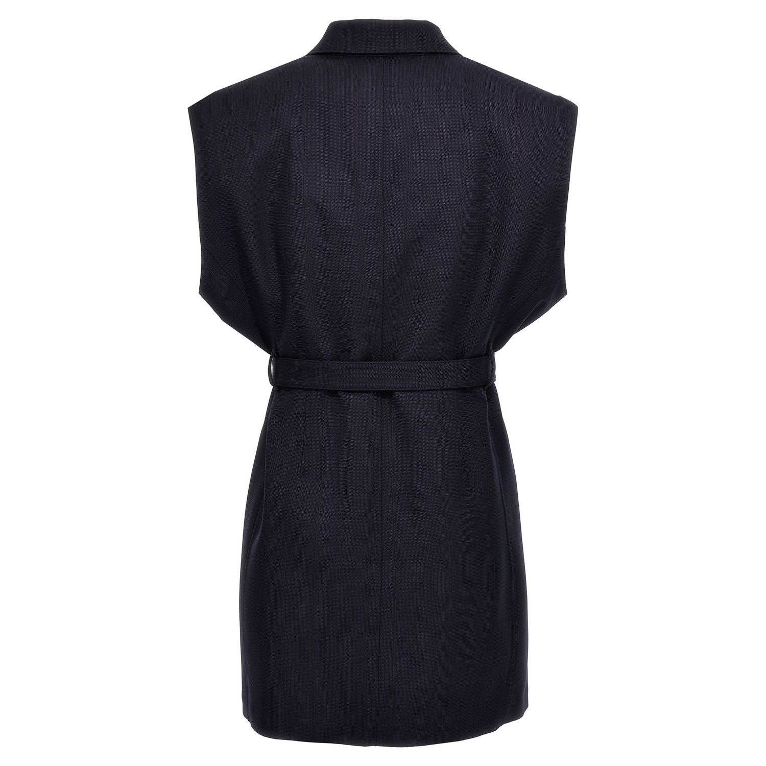 Prada Blue Virgin Wool Sleeveless Jacket
