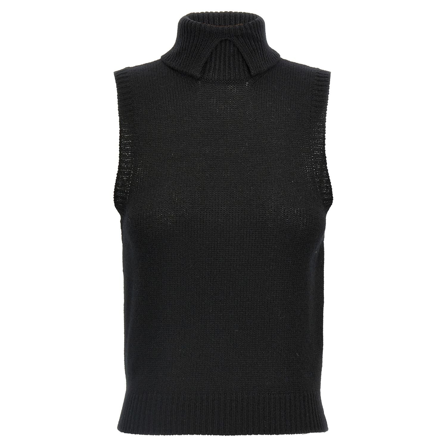 Prada Black Cashmere Sleeveless Jacket
