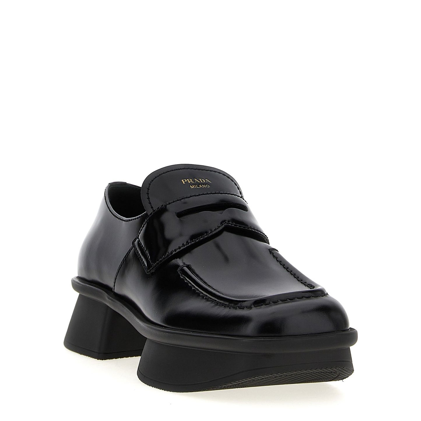 Prada Black Calfskin Slip-On Loafers