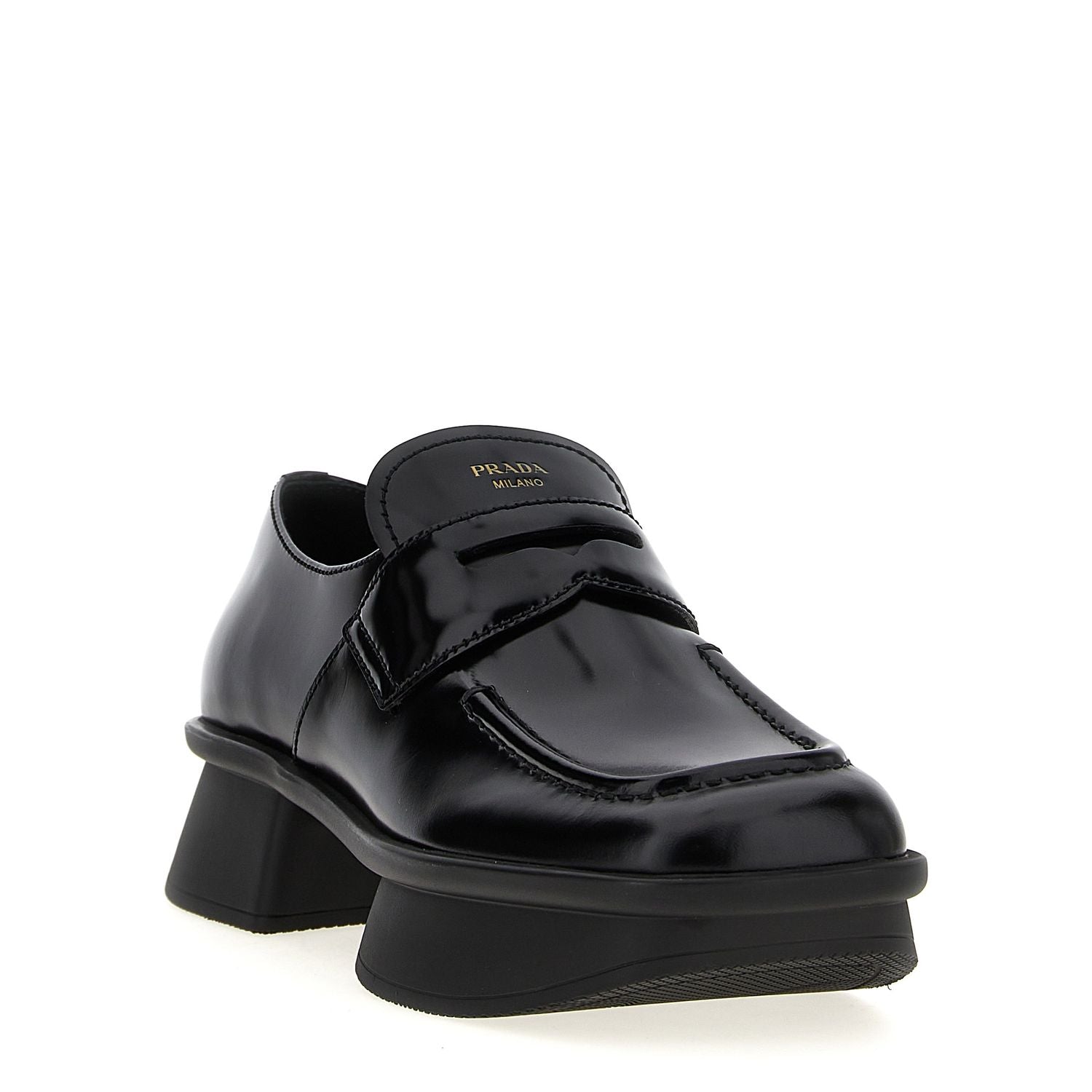 Prada Black Calfskin Slip-On Loafers