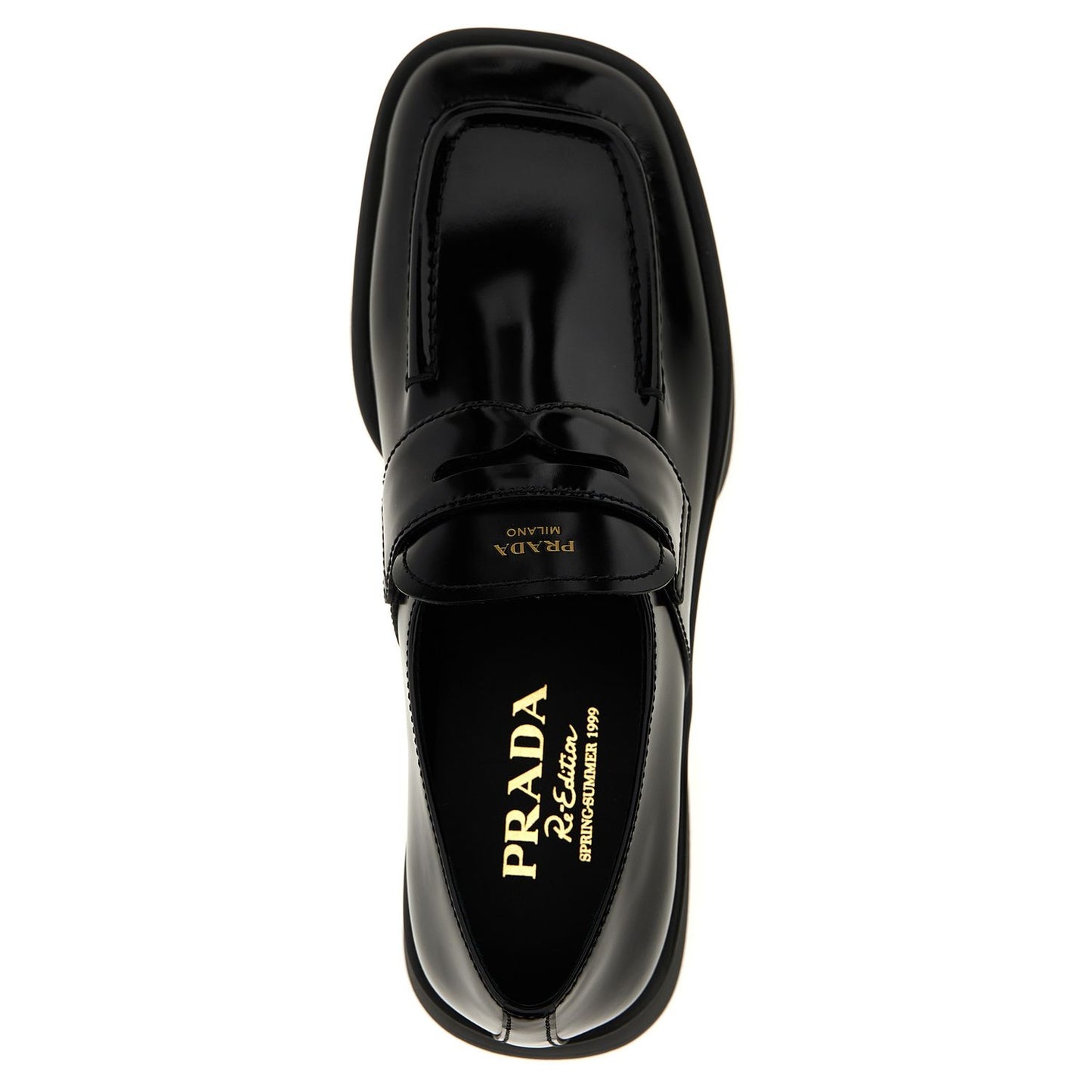 Prada Black Calfskin Slip-On Loafers
