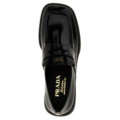 Prada Black Calfskin Slip-On Loafers
