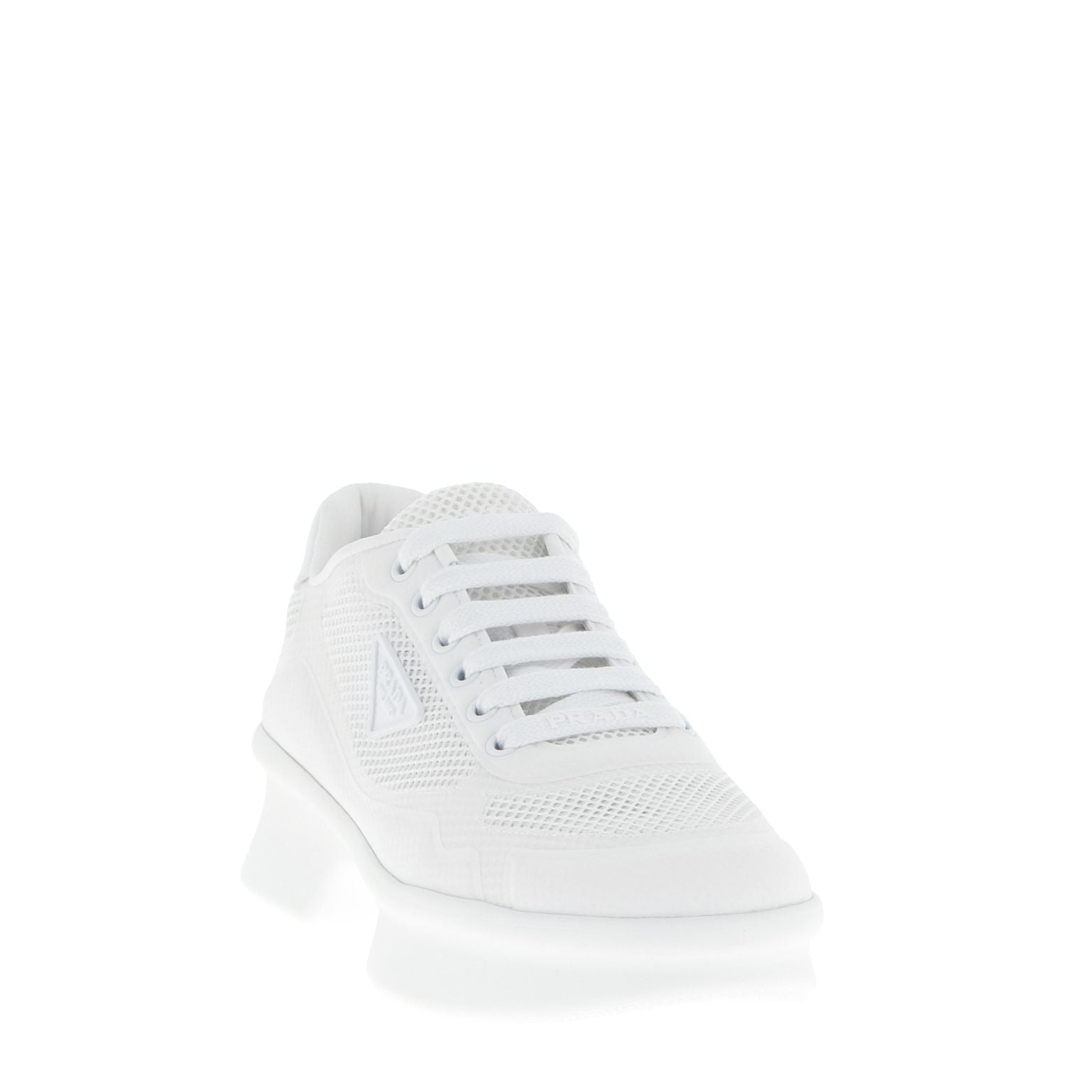 Prada White Polyester Athletic Sneakers