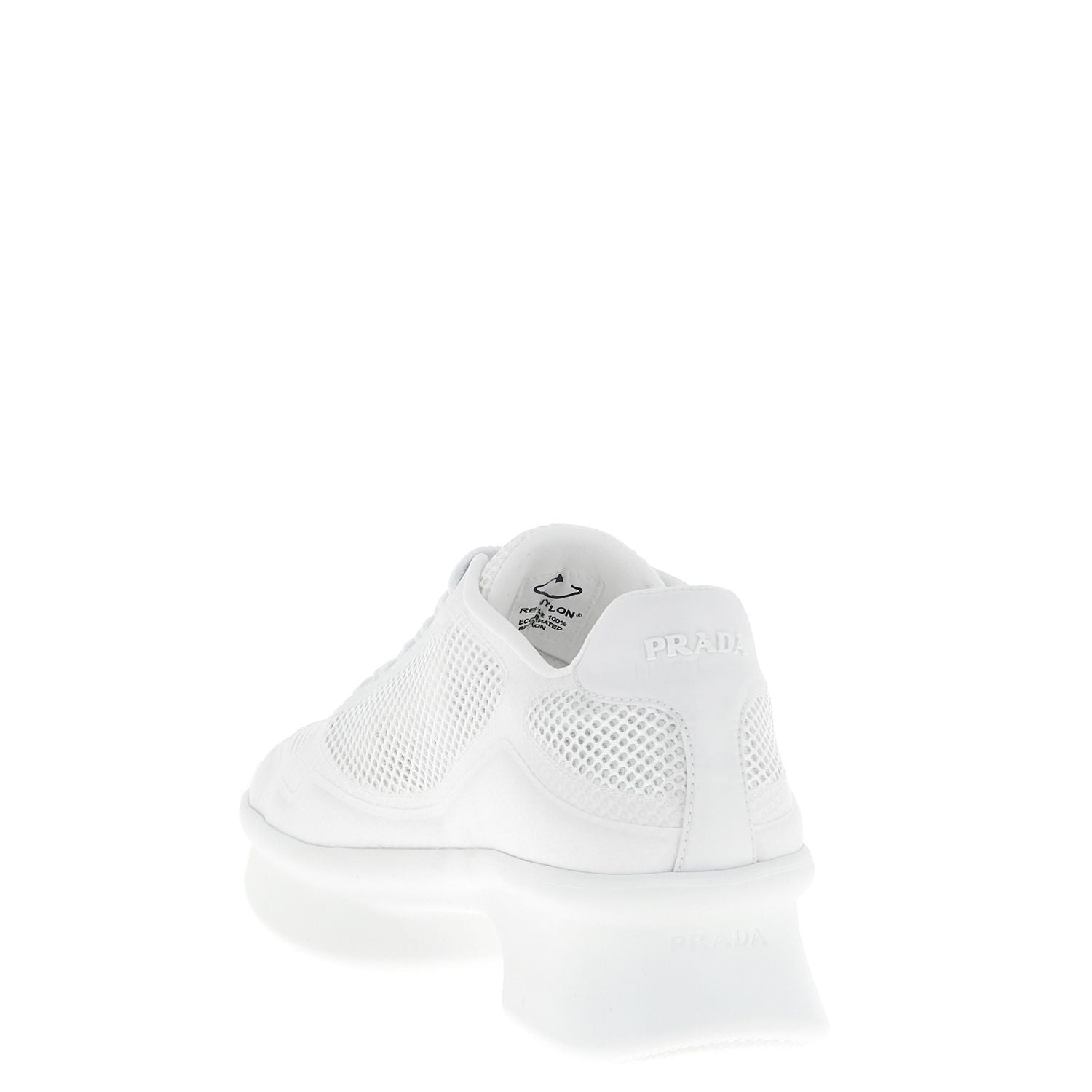 Prada White Polyester Athletic Sneakers
