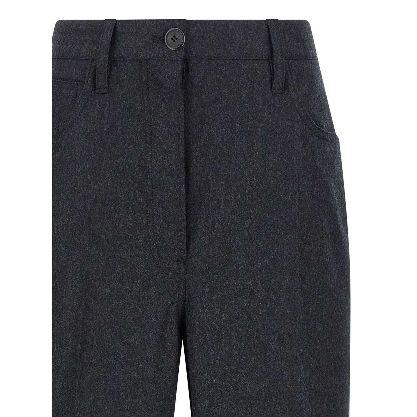 Prada Gray Virgin Wool Casual Pants