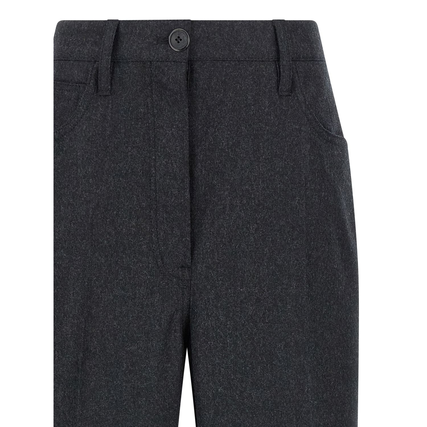 Prada Gray Virgin Wool Casual Pants