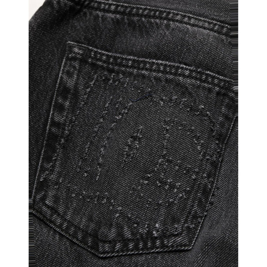 Dolce & Gabbana Dark Gray Cotton WideLeg Oversize Denim Jeans