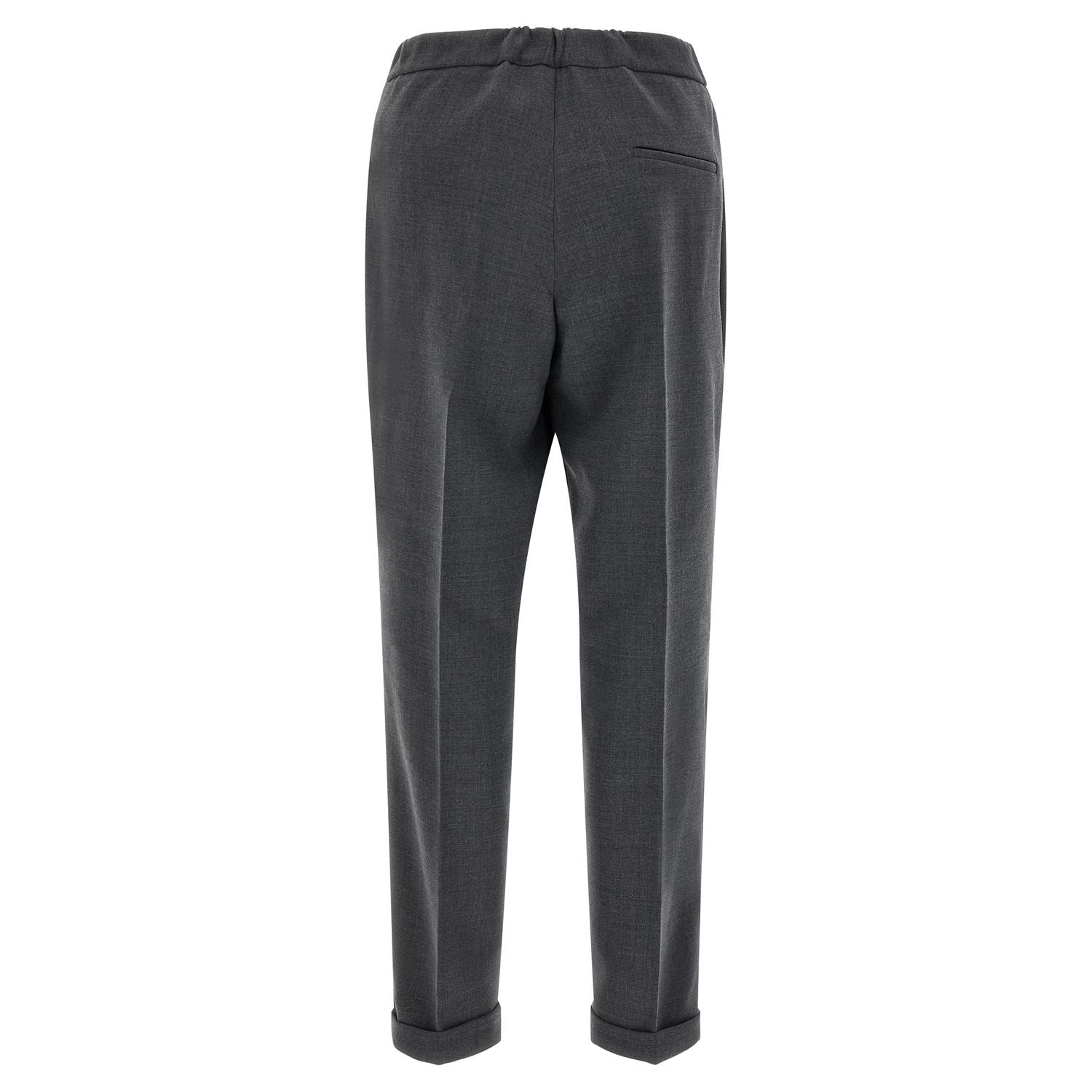 Alberto Biani Gray Polyester Cropped Pants