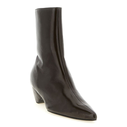 Khaite Brown Calfskin Ankle Boots