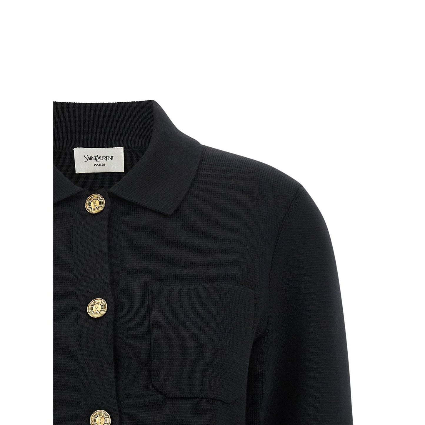 Saint Laurent Black Wool Cardigan