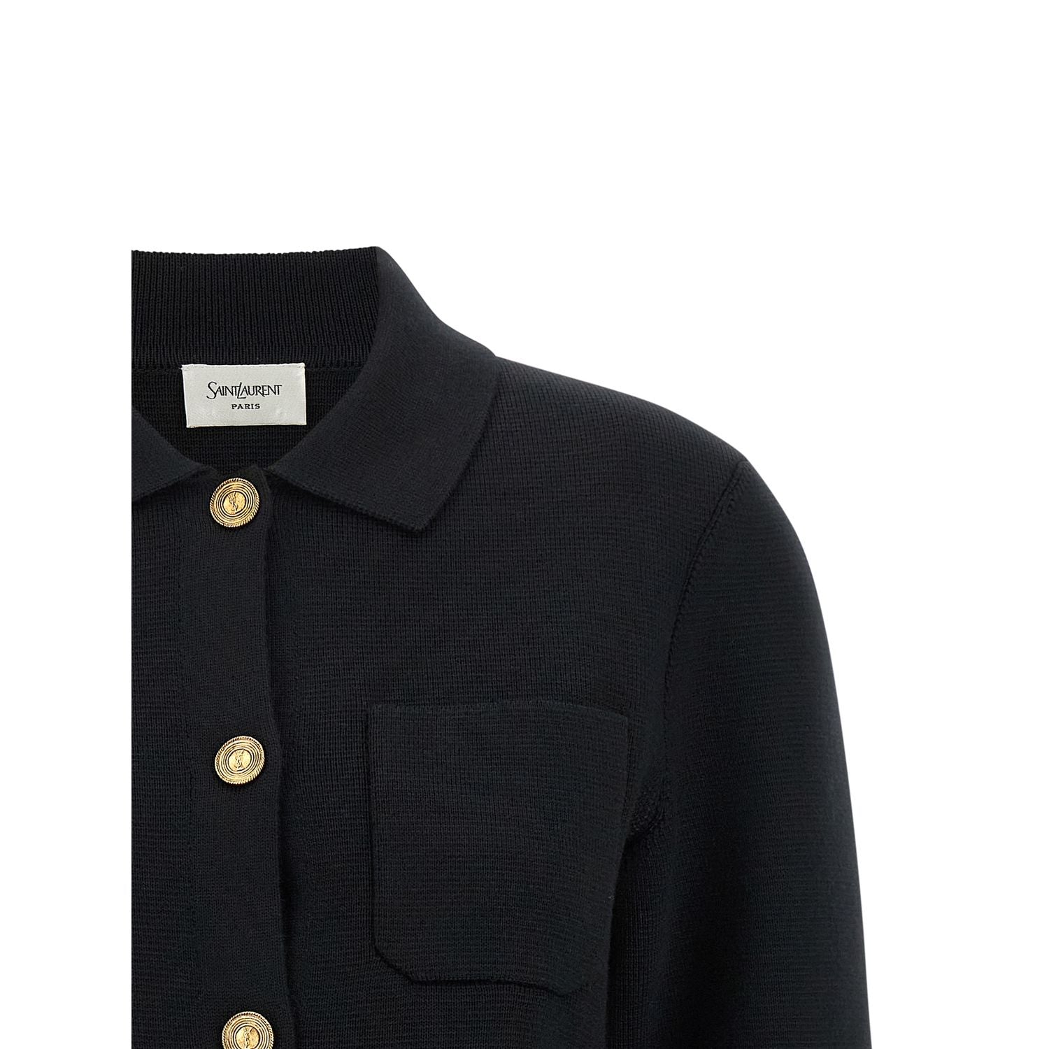 Saint Laurent Black Wool Cardigan