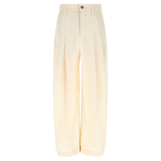 Brunello Cucinelli White Cotton Casual Pants