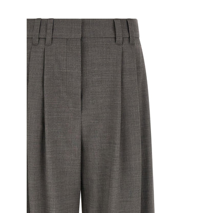 Brunello Cucinelli Gray Virgin Wool Cropped Pants
