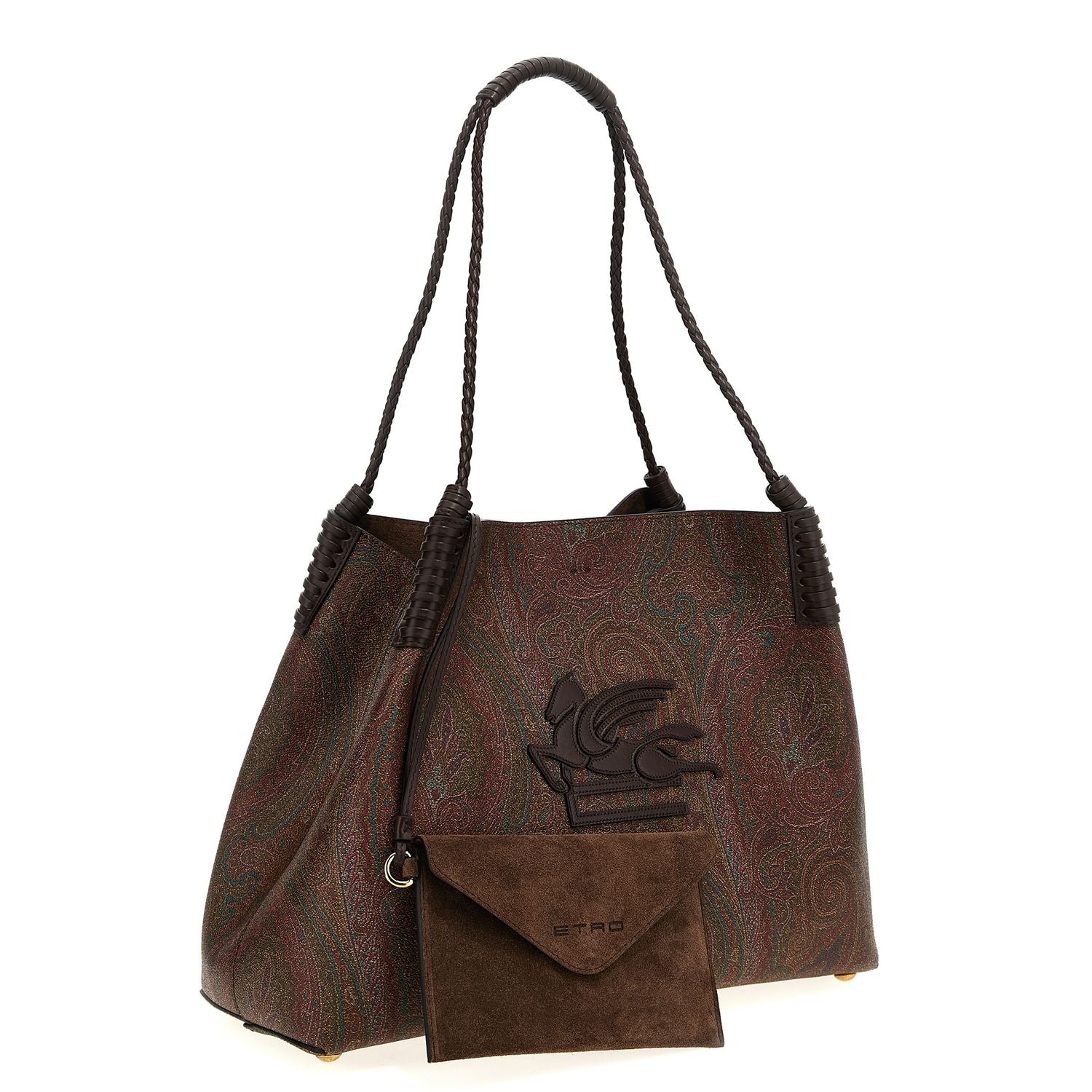 Etro Brown Cotton Tote Bag
